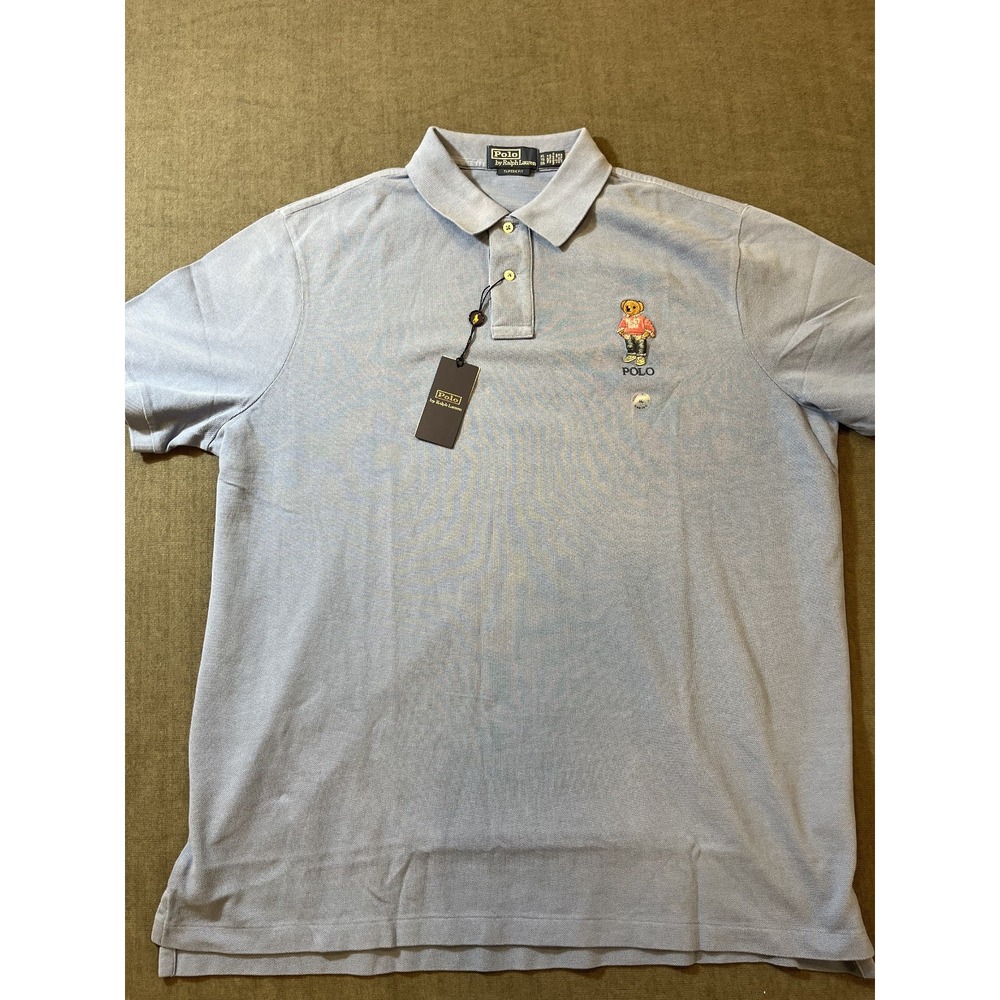 NWT Polo Ralph Lauren Shirt Mens Extra Large Polo Surf Bear Green Preppy Logo